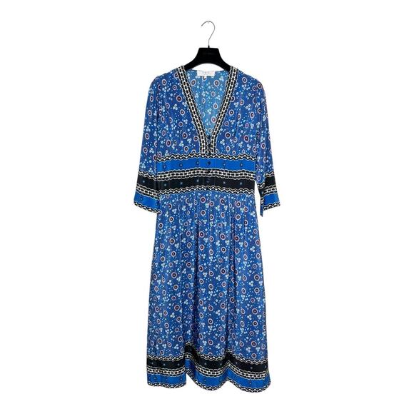 Sea NY Silk Tallulah Boho Print Midi Dress Size 8 - Picture 3 of 10